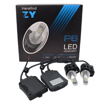 Herefind H8  H11  H9 Single Beam LED Headlight Conversion Kit - 110w 55W Each Bulbs 10400lm- Adjustable Focus Length- Replaces Halogen and Xenon HID Kit  Bulbs - - 6000k White Super Bright