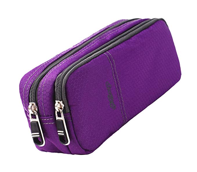 Pencil Case Large Pencil Pouch Pencil Bag with Double Compartments for Girls Boys Adults (purple)