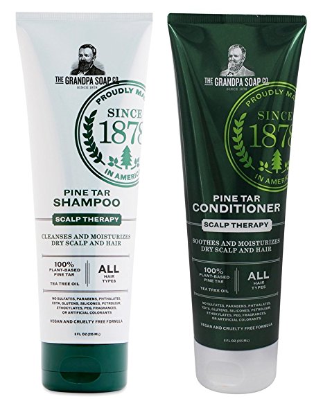 Grandpa's Tar Bundle: Pine Tar Shampoo 8oz. and Pine Tar Conditioner 8oz