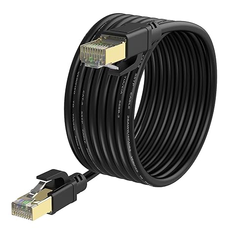 YixGH Cat8 Ethernet Cable 10ft, Internet Network Cord, 40Gbps 2000Mhz LAN Wires, High Speed SSTP LAN Cables with Gold Plated RJ45 Connector for Router, Modem, Gaming, Xbox