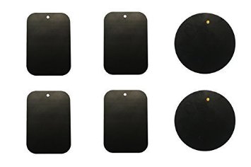 MDW Replacement Metal Plate Kit with Adhesive for Universal Car Magnetic Mount 4 Rectangle and 2 Round