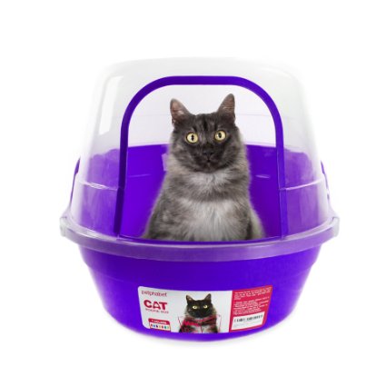 Petphabet THE BEST Jumbo Hooded Cat Litter Box Side Entry without Gate, Size 24.80 by 19.29 by 16.53 Inches, Available in 7 Colors