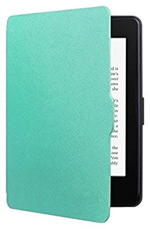 GmatrixBasic Kindle Paper White Case Cover Thinnest Lightest PU Leather Smart Cover with Auto Wake/Sleep for All Kindle Paper White (Fits All versions: 2012, 2013, 2014, 2015 New 300 PPI), Mint Green