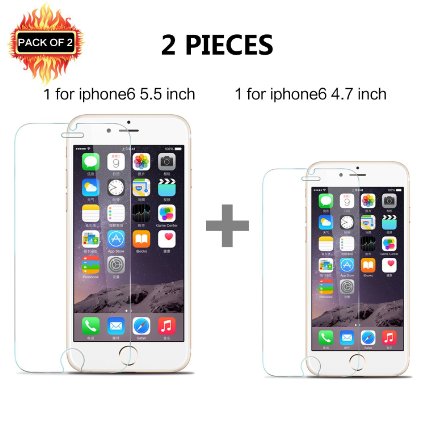 iPhone 6s & 6 Plus Screen Protector,Curved Edge iPhone 6 & 6s Plus Tempered Glass [ Protection Bubble Free][Oil Stains & Scratches Coating][Anti-Fingerprints] Pack of 2 Shipped from USA