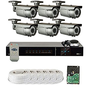 GW Security 8 Channel HD-SDI DVR (6) x 1080P Outdoor /Indoor HD 2.1MP Security Camera System - 2.8~12mm Varifocal Zoom Lens 164 ft IR Long Distance - Include Pre-installed 2TB Hard Drive