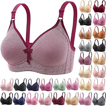 Push Up bras for Women Plus Size Comfort Breathable Bra Wirefree Bra Full Coverage Everyday Bras with Support Lift