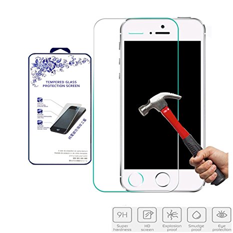 Nacodex® 9h Hardness Premium Tempered Glass Screen Protector Real Explosion-proof for Apple Iphone 5s 5c 5 [ New in Box ]