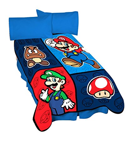 Nintendo Microraschel Throw, 46-Inch by 60-Inch, Super Mario Time to Team up