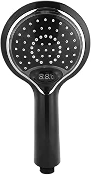 LED Light Shower Head, Led Handheld Shower Head 3 Color LED Display Shower Spray Head Digital Temperature Display Shower Spray Head Automatically Changing Handheld Showerhead, 9.45 x 4.92in