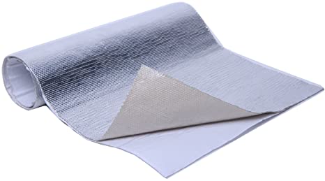WISAUTO Aluminized Heat Shield Thermal Barrier Adhesive Backed Heat Sleeve (12'' X 24'')
