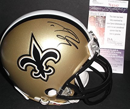 Drew Brees New Orleans Autographed Signed Mini Helmet JSA COA