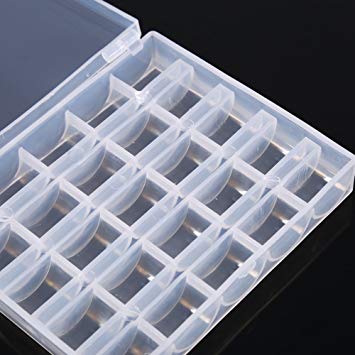 1pc Plastic Empty Bobbins Case Sewing Machine Bobbin Organizer Storage Clear Box for 25 Spools