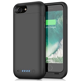 iPhone 8 / 7 Battery Case,4500mAh Portable Rechargeable Battery Pack Charger Case for Apple iPhone 8 iphone 7 Extended Charging Juice Bank Ultra Slim (Black)