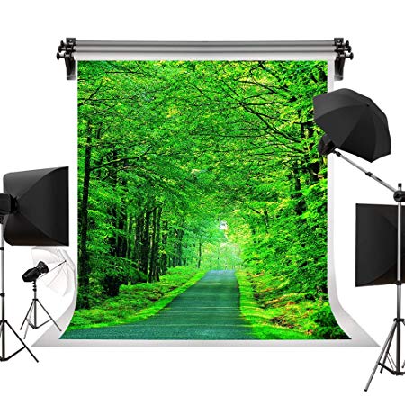 Kate 5x7ft/1.5x2.2m Spring Backdrop Natural Scenic Photography Backdrops Byway Green Trees Background Backdrop