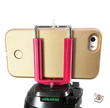 Cell Phone Tripod Adapter - iPhone Tripod Mount – iPhone 8 X 7 6 6S Plus 5 5S SE 5C 4 4s Clip Holder Connector Head Smartphone Attachment Samsung Galaxy S8 S7 S6 S5 S4 S3 S2 - DaVoice (Fuchsia)