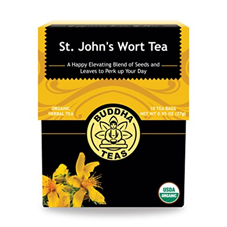 Organic St. John's Wort Tea - Kosher, Caffeine-Free, GMO-Free - 18 Bleach-Free Tea Bags