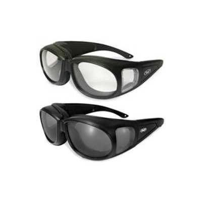 2 Motorcycle Safety Sunglasses Fits Over MOST Rx Glasses Smoke and Clear Day & Night Usage Meets ANSI Z87.1 Standards For Safety Glasses Has Soft Airy Foam Padding