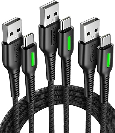 INIU USB C Cable, 【3Pack/0.5 1 3m】 3.1A USB Type C to USB A QC Fast Charging Cable, Nylon Braided Data Cables Compatible with iPhone 15 Pro Max Samsung Galaxy S10 S9 S22 S21S20 Note 20 10 9 etc