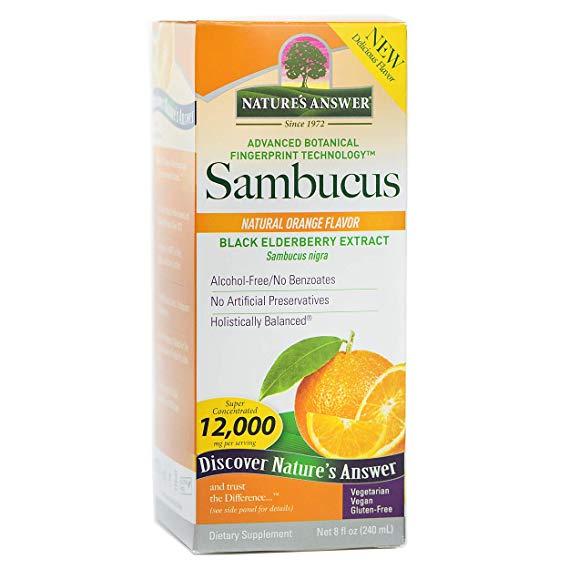 Nature's Answer Alcohol-Free Sambucus Supplement, Orange, 8 Fluid Ounce