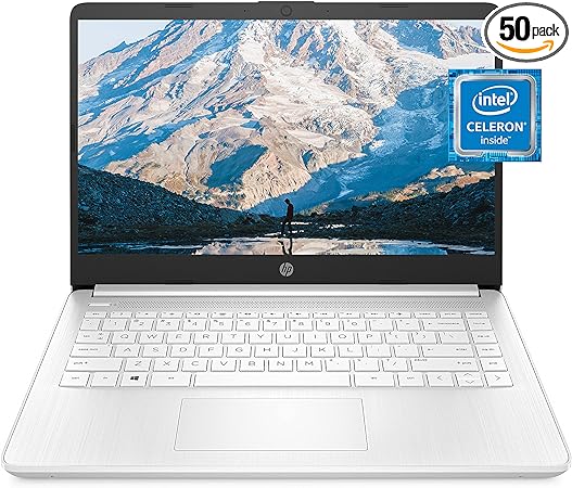 HP 14 Laptop, Intel Celeron N4120, 8 GB RAM, 320GB Storage(64GB eMMC 256GB Micro SD), 14-inch Micro-Edge HD Display, Windows 11 Home, Thin & Portable, One Year of Microsoft 365