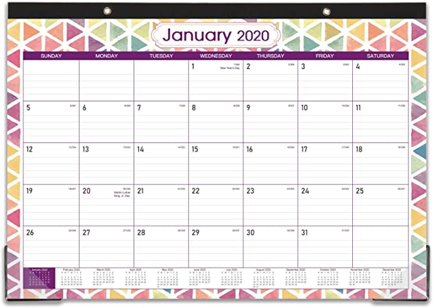 2020-2021 Desk Calendar - 18 Months Desk/Wall Calendar, 17" x 12", Large Monthly Desk Calendar, Jan 2020 - June 2021, Large Ruled Blocks, Tear Off, Best Desk Calendar for Planning and Organizing