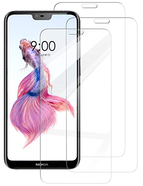 (3-Pack) Jumpy for Nokia 6.1 Plus Screen Protector, 9H Hardness Premium Tempered Glass with Lifetime Replacement Warranty for Nokia 6.1 Plus/Nokia X6 2018