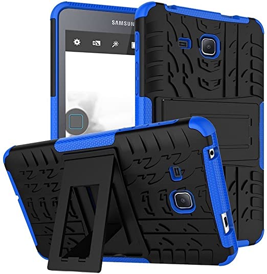 for Tab A 7.0 SM-T280 Case,Armor 2in1 Combo Hybrid Rugged Heavy Duty Hard Back Cover Case with Kickstand for Samsung Galaxy Tab A 7.0 Inch 2016 SM-T280 / T285 (HH Blue)