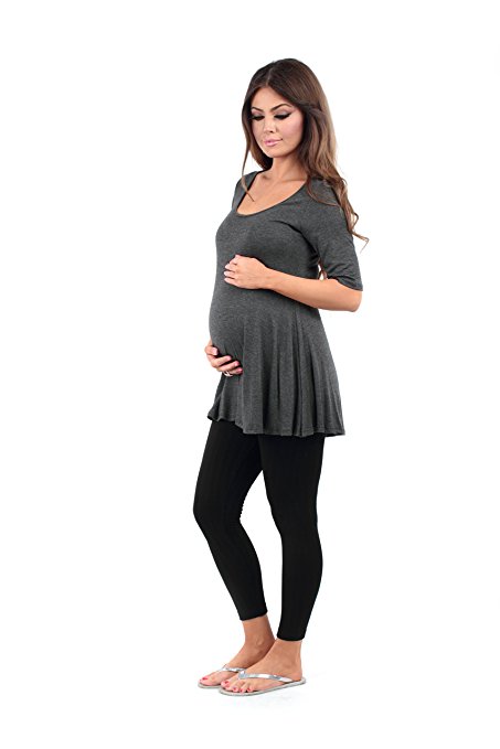 Women’s Draped Maternity Tunic Top by Rags and Couture - Made in USA
