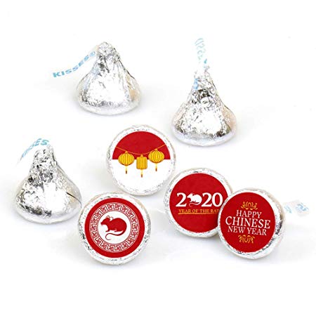 Big Dot of Happiness Chinese New Year - 2020 Year of the Rat Party Round Candy Sticker Favors - Labels Fit Hershey’s Kisses (1 Sheet of 108)