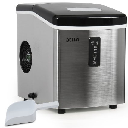 Della© Stainless Steel Ice Maker 35lb Per Day Portable Countertop Freestanding Icemaker