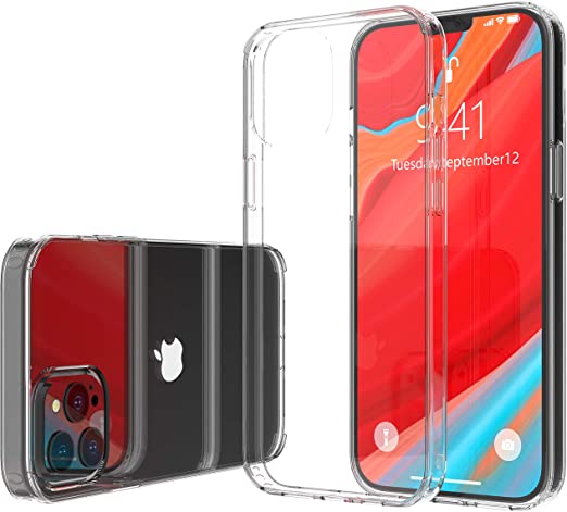 Luvvitt Clear View Case for iPhone 12 and iPhone 12 Pro with Shockproof Drop Protection Slim Hybrid TPU Gel Bumper and Hard PC Scratch Resistant Back for Apple iPhone 12 and 12 Pro 2020 6.1" - Clear