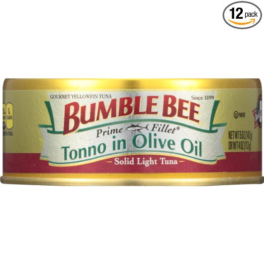 Bumble Bee Prime Fillet Tonno in Olive Oil, 5 Ounce (Pack of 12)