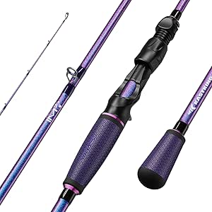 KastKing Royale Legend Pro Technique Bass Fishing Rods, KastFlex IM7 Graphite Blanks, Fuji FazLite Guides, SlipLock Technology Handles, PTS Power Transition System, Custom Foregrip and Hook Keeper