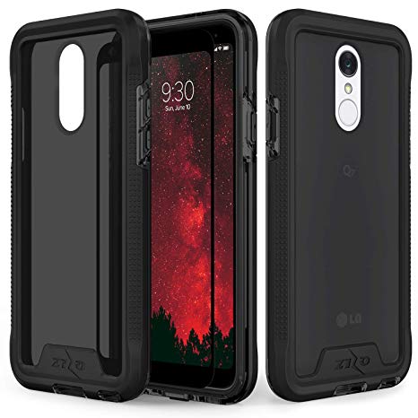 Zizo ION Series Compatible with LG Q7  Case Military Grade Drop Tested with Tempered Glass Screen Protector LG Q7 Plus Black Smoke