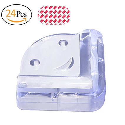 Biubee 24-pack Baby Clear Safety Corner Guards - Corner Proctor Furniture Edge Soft Bumpers for Child Proof with 3M Adhesive