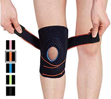 Venture Pal Knee Brace Non-Slip Open-Patella Brace with Adjustable Strap & Side Stabilizers - Best Knee Support for Joint Pain Relief,Meniscus Tear,Arthritisand and Injury Recovery