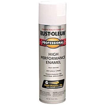 Rust-Oleum 239108 Professional High Performance Enamel Spray Paint, 15 oz, Semi-Gloss White