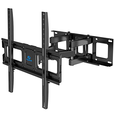 Full Motion TV Wall Mount Bracket Dual Articulating Arms Swivel Extension Tilt Rotation for Most 26-55 Inch LED, LCD, OLED Flat Curved TVs, Max VESA 400x400mm and Holds up to 99lbs by Pipishell