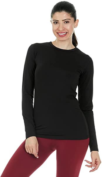 Thermajane Womens Ultra Soft Thermal Underwear Shirt – Compression Baselayer Crew Neck Top