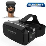 ELEGIANT 360 Viewing Immersive Virtual Reality 3D VR Glasses Google Cardboard 3D Video Games Glasses VR Headset Compatible with 35-60 inches Android and Apple Smartphones for 3D Movies and Games