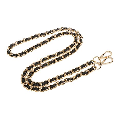 Generic Metal   Leather Purse Shoulder Bag Chain Strap Handle Handbag Bag Chain Replacement 120cm - Gold Black