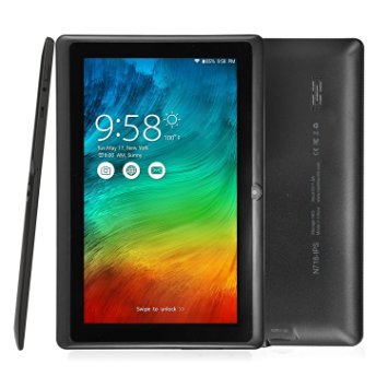 NPOLE Tablet Android 16G 1G IPS 7 Inch Quad Core CPU Dual Camera HD Video 3D Game Supported Black