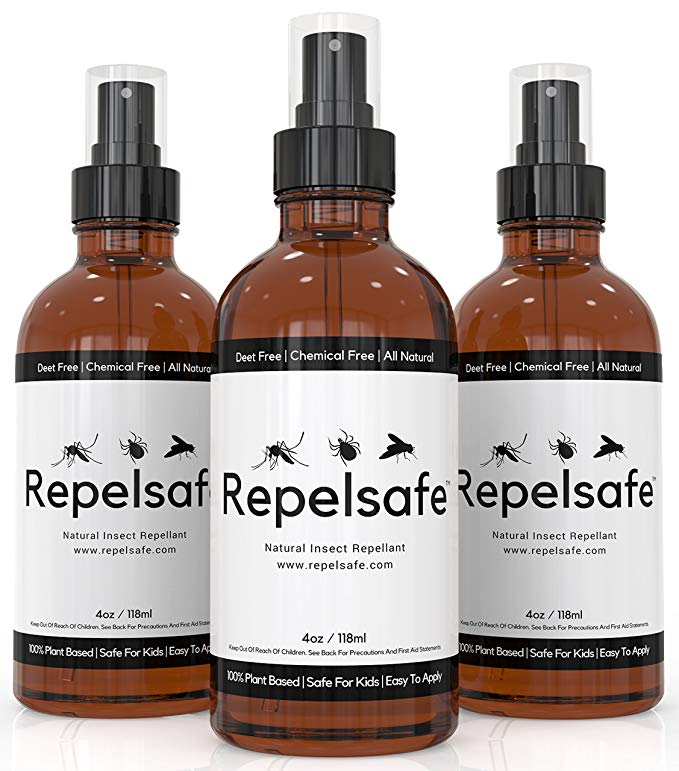 Tick Repellent For Humans & Natural Bug Spray For Kids By RepelSafe - Bug Repellent Spray For Ticks, Mosquitoes, Fleas, Flies, Gnats, Etc. Natural Bug Repellent Bug Spray For Kids Travel Size (1, 4oz)