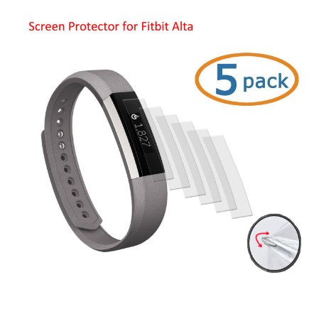 Vancle Screen Protector for Fitbit Alta [5-Pack], HD Ultra Clear Film, Easy to Install
