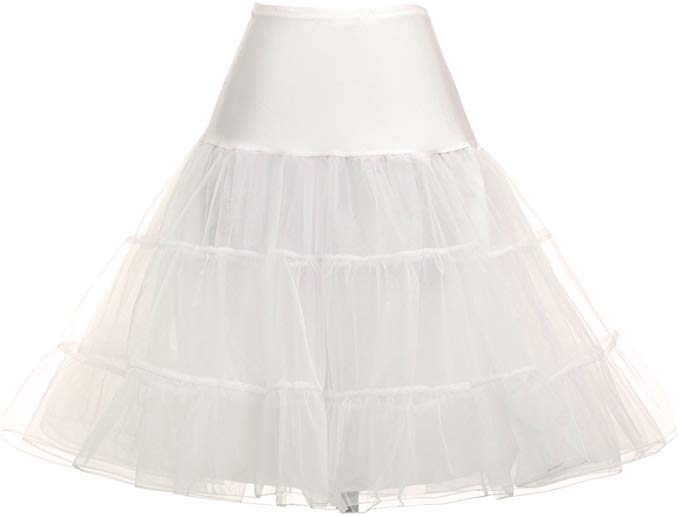 GRACE KARIN 50s Petticoat Skirt Rockabilly Dress Crinoline Underskirts for Women