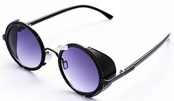 ASVP Shop® Steampunk Sunglasses 50s Round Glasses Cyber Goggles Vintage Retro Style Blinder