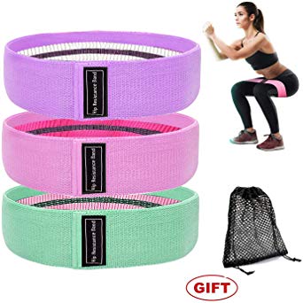 Acokki Resistance Workout Hip Exercise Bands 3 pack Sets-Booty Bands Fabric Fitness Loop Circle for Abs, Squats, Legs, Butt -Heavy Strength Fitness Bands for Pilates, Gym, Physical Therapy, Yoga