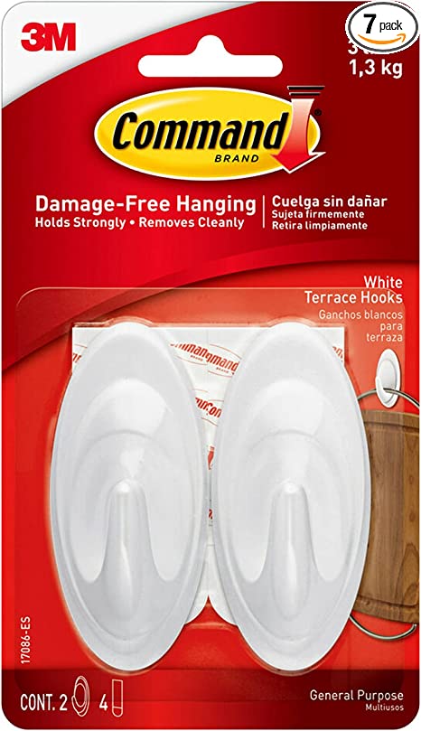 Command 17086-ES Hooks, White