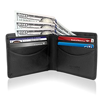 Mens Bifold Multi Card Wallet, Thin, Slim RFID Protection Leather Credit Card Holder