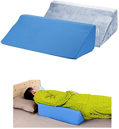 Wedge Pillows for Sleeping Foam Bed Wedges Body Positioners 30 Degree Incline Pillow for Adults, Side Sleeping, Back Pain, Medical Elevated Bolster Positioning Wedge (1 Pillow   2 Cover)